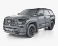 Toyota Sequoia Platinum 2024 3D 모델  wire render