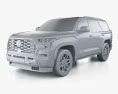 Toyota Sequoia Platinum 2024 3d model clay render
