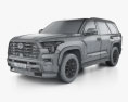 Toyota Sequoia SR5 TRD Sport 2024 3Dモデル wire render