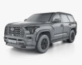 Toyota Sequoia SR5 2024 3D 모델  wire render