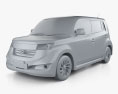 Toyota bB 2008 3D-Modell clay render
