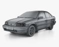 Toyota Tercel sedan US-spec 1997 3D-Modell wire render