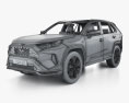 Toyota RAV4 Prime XSE インテリアと 2023 3Dモデル wire render