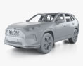 Toyota RAV4 Prime XSE インテリアと 2023 3Dモデル clay render