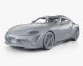 Toyota Supra GR Premium US-spec con interni 2023 Modello 3D clay render