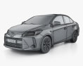 Toyota Vios CN-spec 2024 3D-Modell wire render