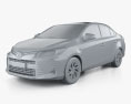 Toyota Vios CN-spec 2024 3d model clay render