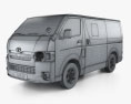 Toyota Hiace Combi SuperGL DX L1H1 2016 Modello 3D wire render