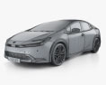 Toyota Prius HEV Limited US-spec 2024 3D-Modell wire render