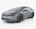 Toyota Prius Prime XSE US-spec 2024 3Dモデル wire render