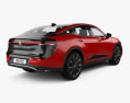Toyota Crown Platinum US-spec с детальным интерьером 2024 3D модель back view