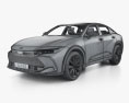 Toyota Crown Platinum US-spec con interior 2024 Modelo 3D wire render