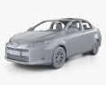 Toyota Vios CN-spec с детальным интерьером 2024 3D модель clay render
