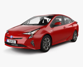 Toyota Prius with HQ interior and engine 2016 3D model