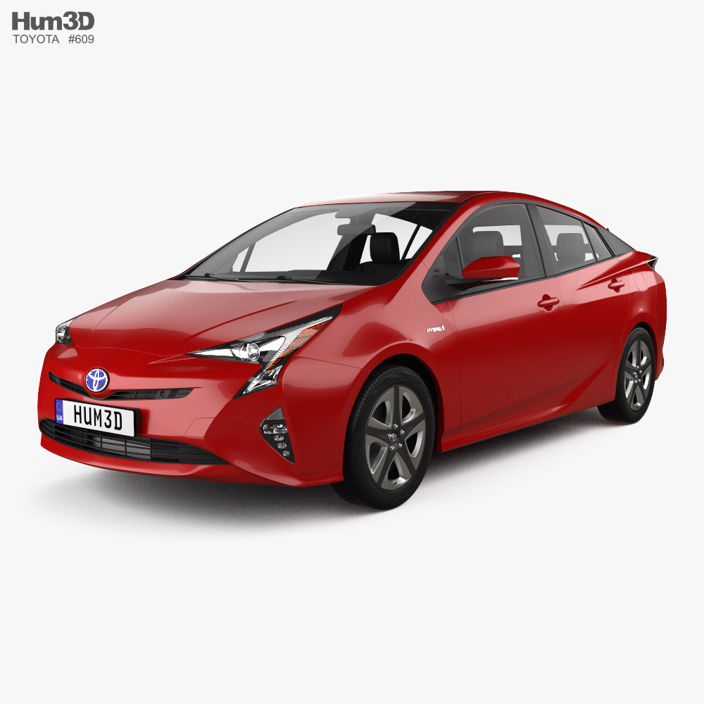 Toyota Prius with HQ interior and engine 2019 3D model