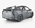 Toyota Prius с детальным интерьером и двигателем 2019 3D модель