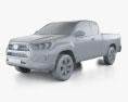 Toyota Hilux Extra Cab Hydrogen prototype 2024 Modelo 3D clay render