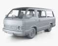 Toyota Hiace Passenger Van with HQ interior 1982 3d model clay render