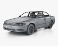 Toyota Mark II with HQ interior 1995 3d model wire render