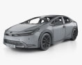 Toyota Prius Prime XSE US-spec з детальним інтер'єром 2024 3D модель wire render
