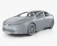 Toyota Prius Prime XSE US-spec インテリアと 2024 3Dモデル clay render