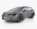 Toyota Corolla Touring Sports Hybrid 2024 3D 모델  wire render