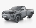 Toyota Hilux Single Cab BEV 2024 3D 모델  wire render
