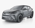 Toyota C-HR Hybrid 2024 3D-Modell wire render