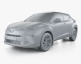 Toyota C-HR Hybrid 2024 Modello 3D clay render