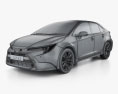 Toyota Corolla 세단 하이브리드 WxB JP-spec 2024 3D 모델  wire render