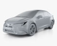 Toyota Corolla sedan hybrid WxB JP-spec 2024 3D-Modell clay render