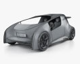 Toyota Fun VII インテリアと 2014 3Dモデル wire render