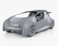 Toyota Fun VII mit Innenraum 2014 3D-Modell clay render