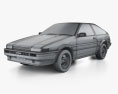 Toyota Sprinter Trueno GT-Apex 3-doors 1989 3Dモデル wire render