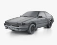 Toyota Sprinter Trueno Initial D 3-doors 1989 3Dモデル wire render