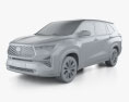 Toyota Innova Hycross 2024 3D-Modell clay render