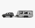Toyota 4Runner TRD Pro with Trailer Car Jayco Journey Caravan 2021 3d model side view
