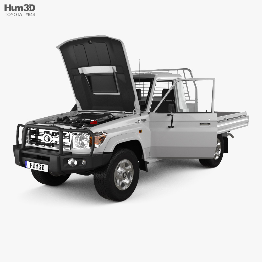 Toyota Land Cruiser AlloyTray with HQ interior and engine 2008 3D model