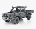 Toyota Land Cruiser AlloyTray with HQ interior and engine 2008 3d model wire render