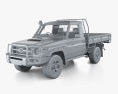 Toyota Land Cruiser AlloyTray with HQ interior and engine 2008 3d model clay render