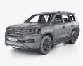 Toyota Land Cruiser VXR インテリアと 2019 3Dモデル wire render