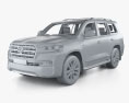 Toyota Land Cruiser VXR インテリアと 2019 3Dモデル clay render