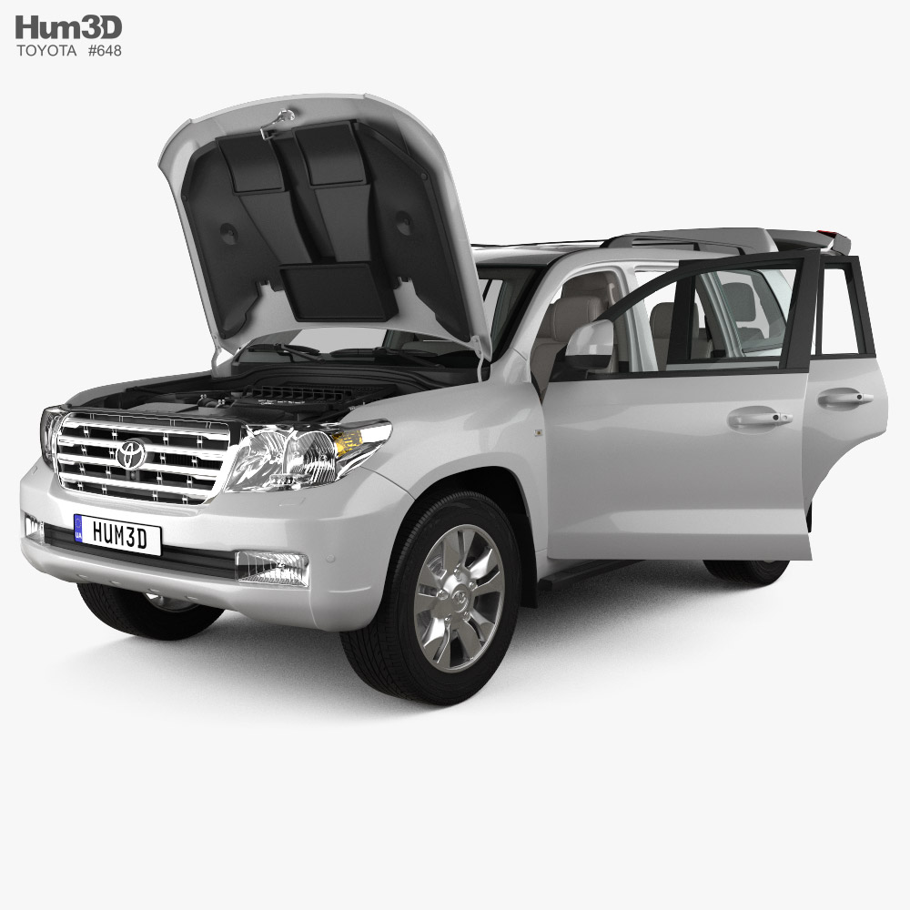 Toyota Land Cruiser with HQ interior and engine 2010 3D model