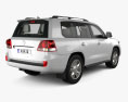 Toyota Land Cruiser with HQ interior and engine 2010 3d model back view