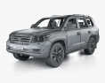 Toyota Land Cruiser with HQ interior and engine 2010 3d model wire render