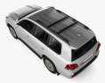 Toyota Land Cruiser インテリアと とエンジン 2010 3Dモデル top view