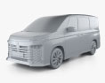 Toyota Voxy S-Z 2024 3D-Modell clay render