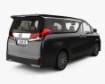 Toyota Alphard CIS-spec mit Innenraum und Motor 2018 3D-Modell Rückansicht