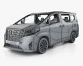 Toyota Alphard CIS-spec 인테리어 가 있는 와 엔진이 2018 3D 모델  wire render