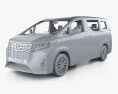 Toyota Alphard CIS-spec con interior y motor 2018 Modelo 3D clay render